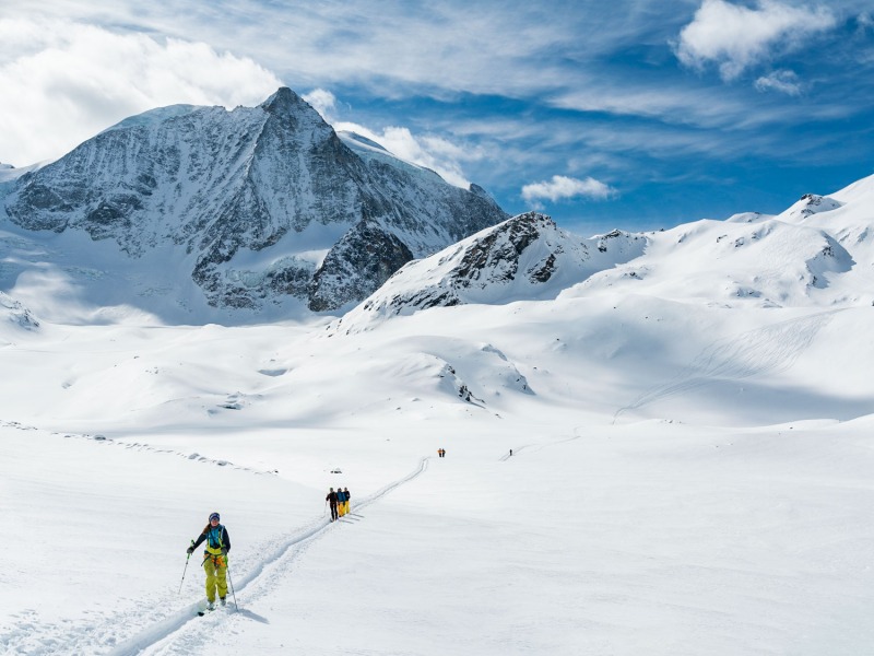 Le Mont Blanc de Cheillon avec nos traces de descente à droite ;) Que du bonheur !